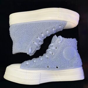 Converse Platform High Top Sneakers in Light Blue and White
